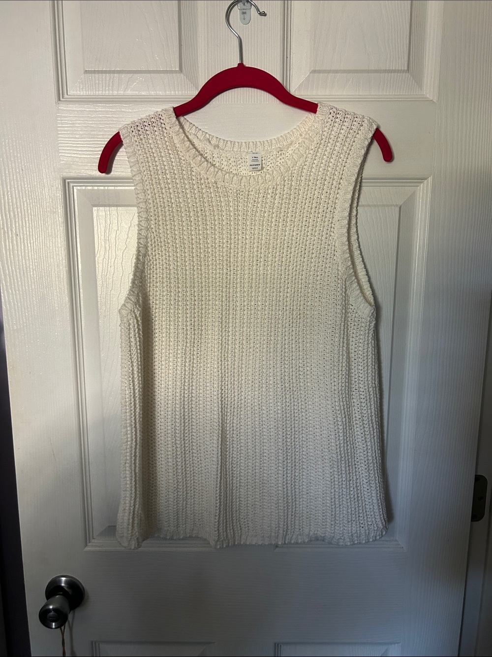 Old Navy Cream Knit Sleeveless chunky knit sweater Size Large Tall